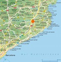 Map of surroundings of Girona - Ontheworldmap.com