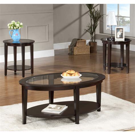 The norcastle oval coffee table deserves a toast for incorporating so many elements so seamlessly. Oval Glass Coffee Table 3-piece Set Furniture Home Decor ...