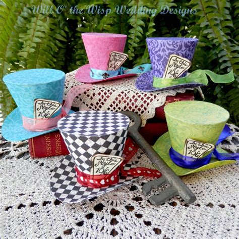 Little Mini Mad Hatter Hats Alice In Wonderland Party Favors Etsy