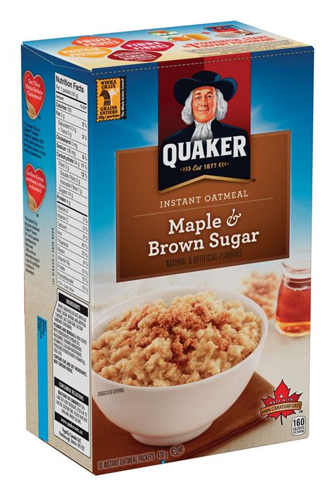 Quaker Maple And Brown Sugar Instant Oatmeal Walmart Canada