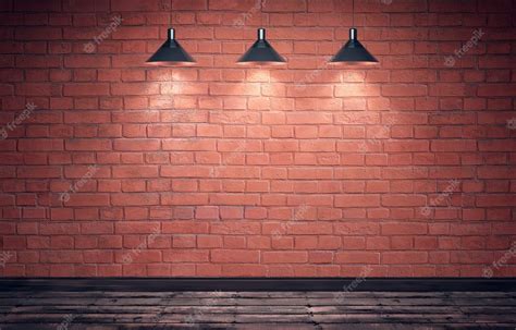 Premium Photo Empty Old Grungy Room With Red Brick Wall And Wooden Floor