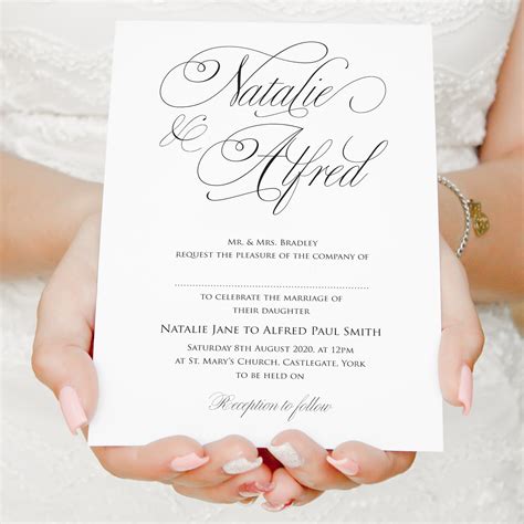 Elegant Script Wedding Invitations Calligraphy Invitations Classical