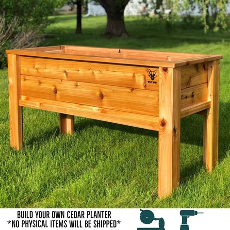 Cedar Planter Plans Raised Planter Box Planter Box Plans Etsy