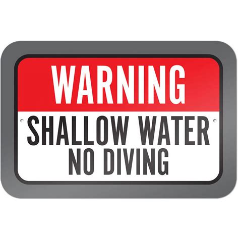 Warning Shallow Water No Diving Sign