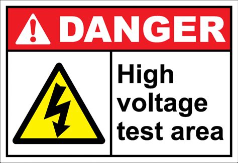 Danger Sign High Voltage Test Area Safetykore
