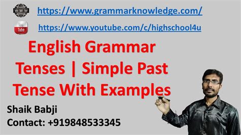English Grammar Tenses Simple Past Tense With Examples Learn