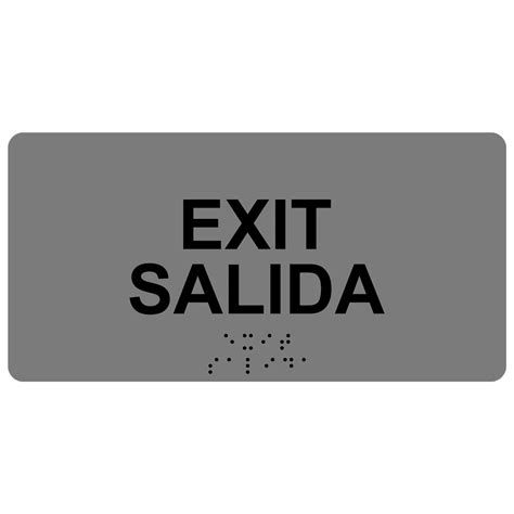 Ada Exit Bilingual Braille Sign Rsmb 335blkongray