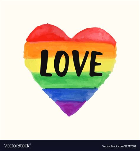 love gay pride poster rainbow spectrum heart shape