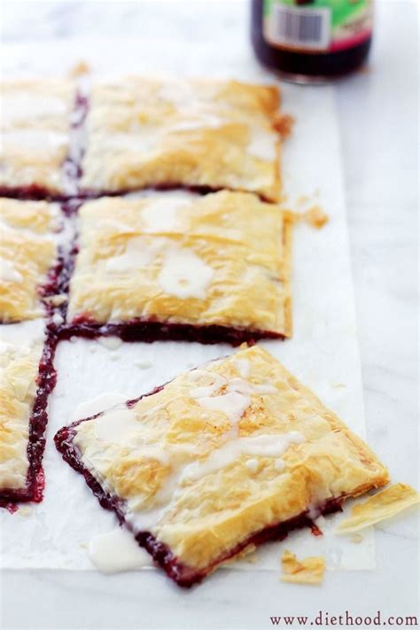 Trying to find the phyllo dough dessert? Phyllo Raspberry Pop Tarts with Vanilla Glaze: layers of phyllo sheets filled with raspberry jam ...