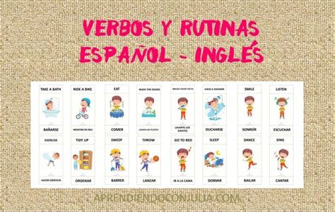 Verbos Y Rutinas Diarias En Español E Inglés Aprendiendo Con Julia