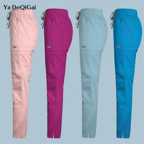 Solid Color Scrubs Pants Lab Surgical Pants Unisex Doctor And Nurse