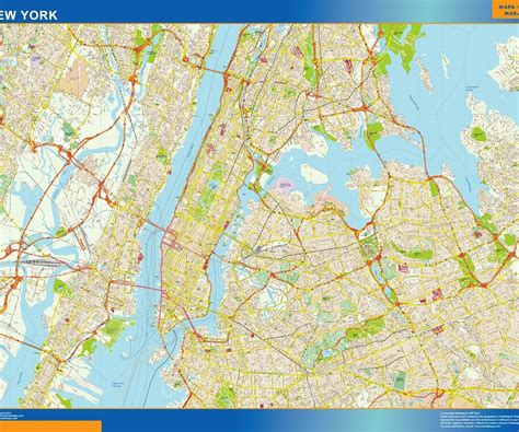 New York Wall Map A Vector Eps Maps Designed By Our