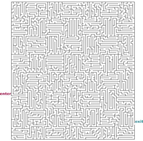 Difficult Mazes ~ Hard Christmas Coloring