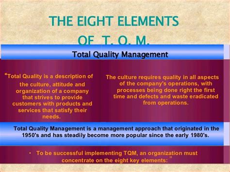 The 8 Elements Of Tqm