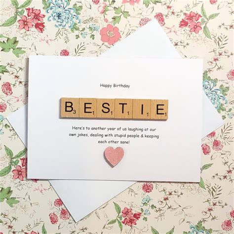 Handcrafted Birthday Card For A Bestie Best Friend Birthday Etsy Uk Best Friend Birthday