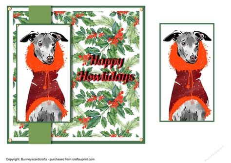 Lurcher Christmas Card Cup114087374085 Craftsuprint