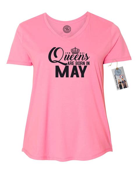 Custom Apparel R Us Queens Are Born In May Plus Size Womens V Neck T