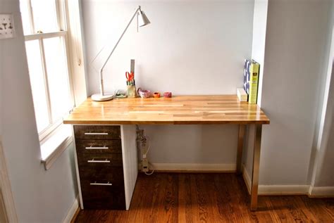 Ikea gaming computer desk setup with drawer also triple monitors his and hers desk ikea hack ikea base cabinets with custom Custom Beech and Maple Desk - IKEA Hackers