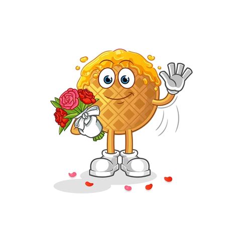 Premium Vector The Waffle With Bouquet Mascot Cartoon Vector