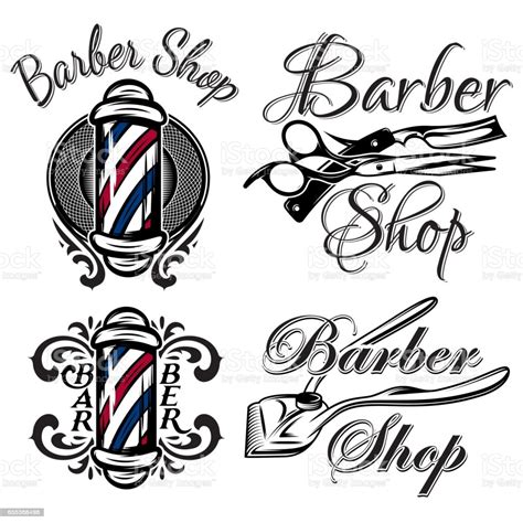 Maybe you would like to learn more about one of these? Set Of Retro Barber Shop Logos Isolated On The White Background Stock Illustration - Download ...