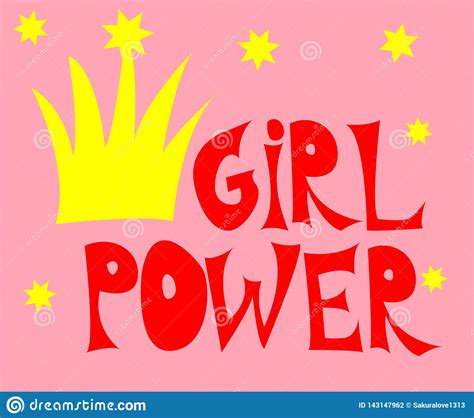 Girl Power Inscription Handwritten With Bright Pink Vivid Font Grl Pwr Hand Lettering Feminist