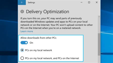 Windows Update Delivery Optimization