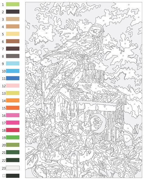 Free Printable Paint By Numbers For Adults Coloring Home 10 Free