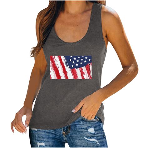 Quality And Comfort Shopping Now Free All Field Freight Delivery Plus Size American Flag Tank