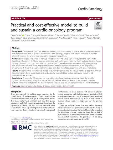 Pdf Practical And Cost Effective Model To Build And Sustain A Cardio