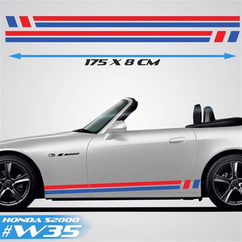Honda S200 Sports Side Racing Stripes Car Decals Graphics Rally
