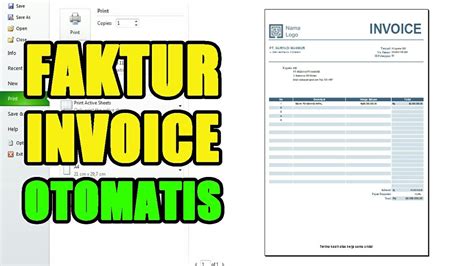 Cara Nak Buat Invois Menggunakan Microsoft Excel
