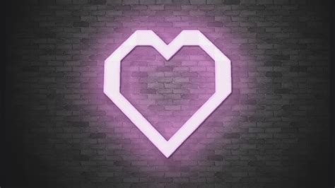 Heart Pink Bricks Wall Leds Neon Love Warm