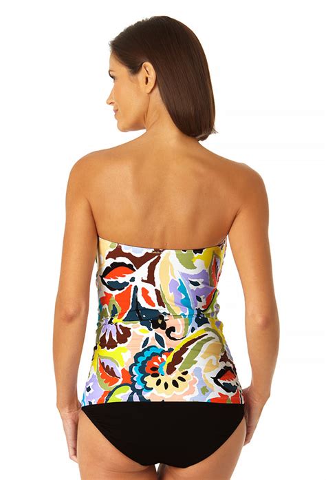 Womens Twist Front Bandeaukini Swim Top In Paisley Anne Cole