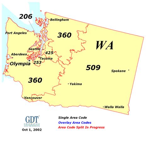 Wa Area Code Map Images And Photos Finder