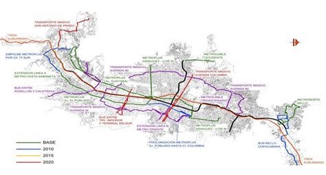 Mapa Del Metro De Medellin Colombia