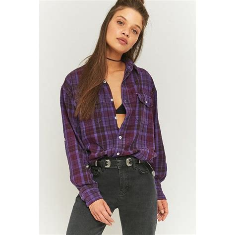 Urban Renewal Vintage Customised Purple Plaid Flannel Shirt 35 Liked