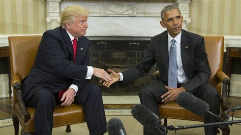 Donald Trump Meets Barack Obama Five Awkward Photos Bbc News