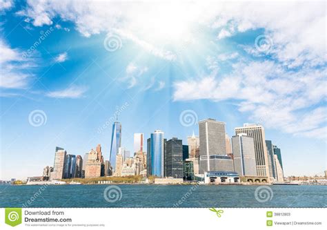 New York City Manhattan Skyline Stock Photo Image
