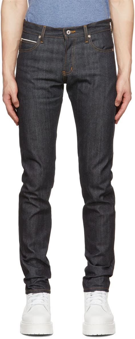 Navy Super Guy Jeans By Naked Famous Denim On Sale