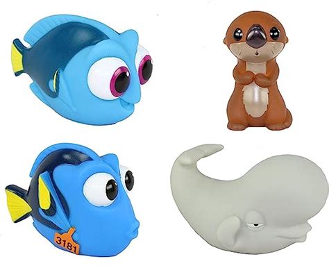 Disney Pixar Finding Dory Bath Toy Squirter 4 Pack Otter Dory
