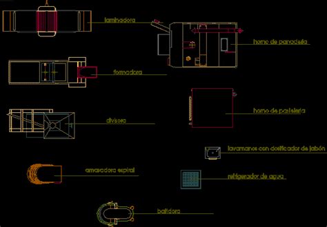 Fire extinguisher cad block, hydrant and fire hose reel. Machinery Of Bakery DWG Block for AutoCAD • Designs CAD