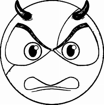 Angry Coloring Face Pages Emoticon Evil Printable