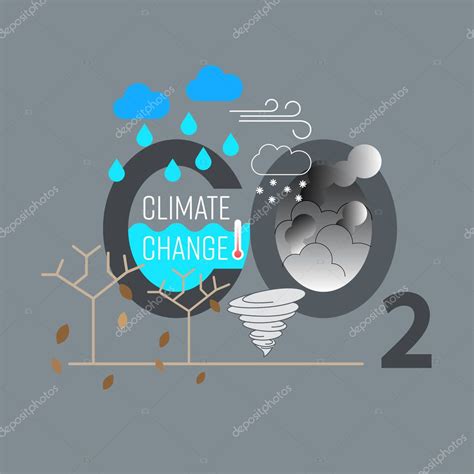 Diseño Tipográfico De Co2 Con Icono Climático Efecto Ambiental Del