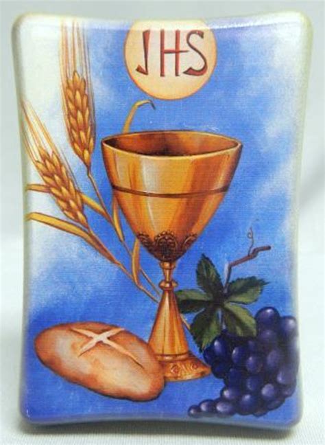 Blessed Sacrament First Communion Plaque Chalice Host Bread Wheat