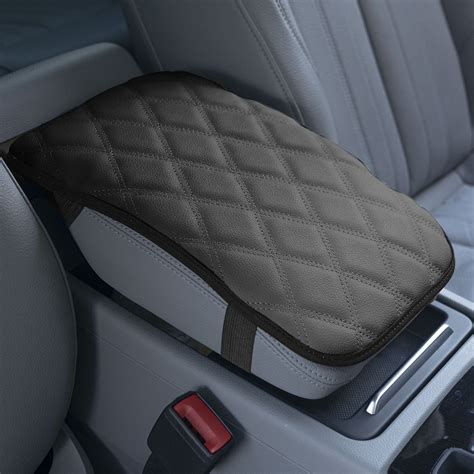 Fh Group Faux Leather Diamond Pattern Center Console Armrest Cushion Luxury Seat Box Cover