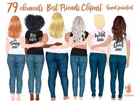 Best Friends Girls Clipart