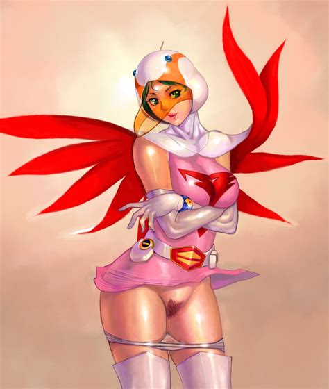 Rule 34 1girls 70s Belt Boots Breasts Cape Curvaceous Female Gatchaman Gloves Green Eyes Green