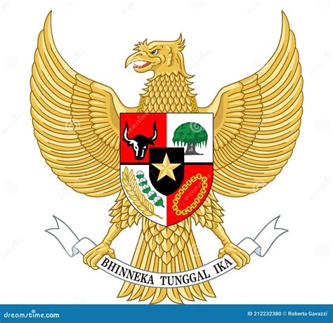 Emblema Nacional De Indonesia Garuda Pancasila Estado Stock De