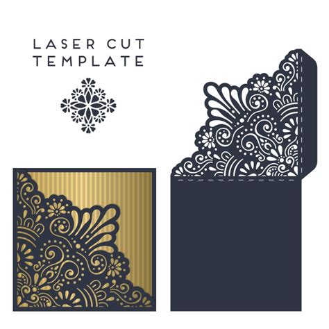 laser cut wedding invitation card template  vector cdr