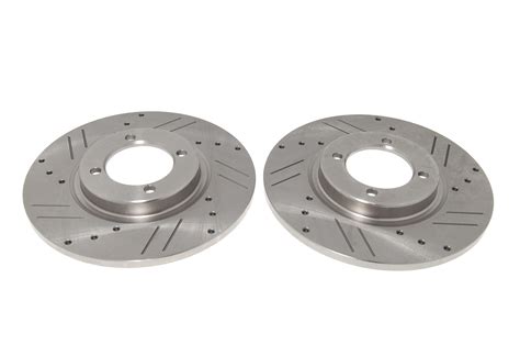 Brake Disc Set Pair Cross Drilled And Grooved 208715xd